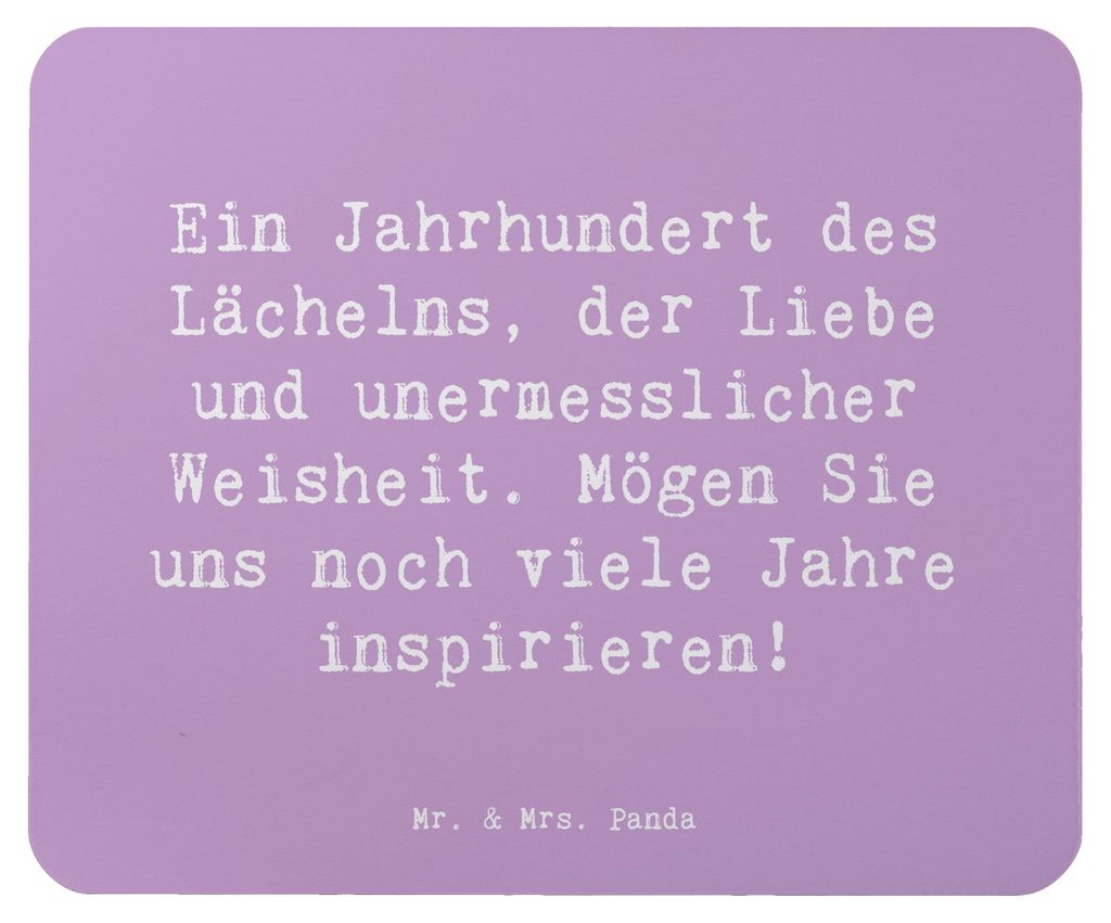 Mr. & Mrs. Panda Mauspad Spruch 100. Geburtstag Weisheit - Lavendeltraum - Geschenk, besondere Geschenke, Happy Birthday, Jubiläum, pc, Erinnerung...