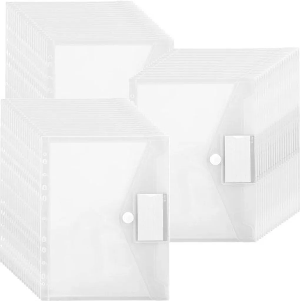 Chemise plastique transparente A4 perforée pour classeur de bureau