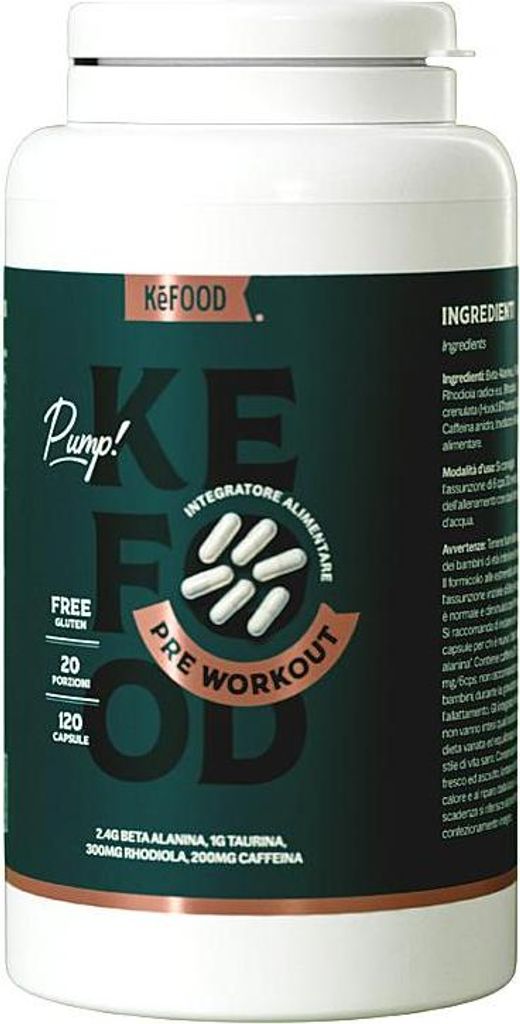 Kefood - Pre Workout Kapseln - Beta Alanin Taurin Rhodiola Koffein zuckerfrei