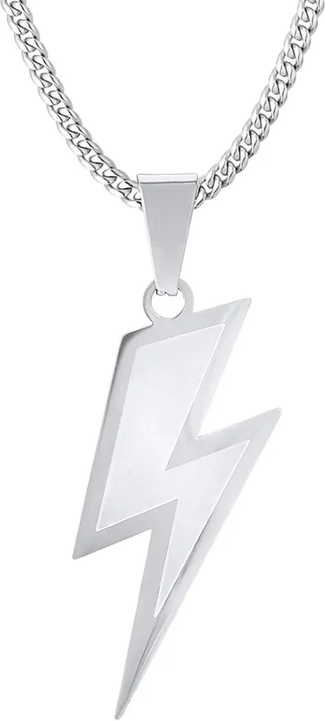 Pendentif Blitz Bicolore Or 18K et Or Blanc avec Maille Cubaine Robuste