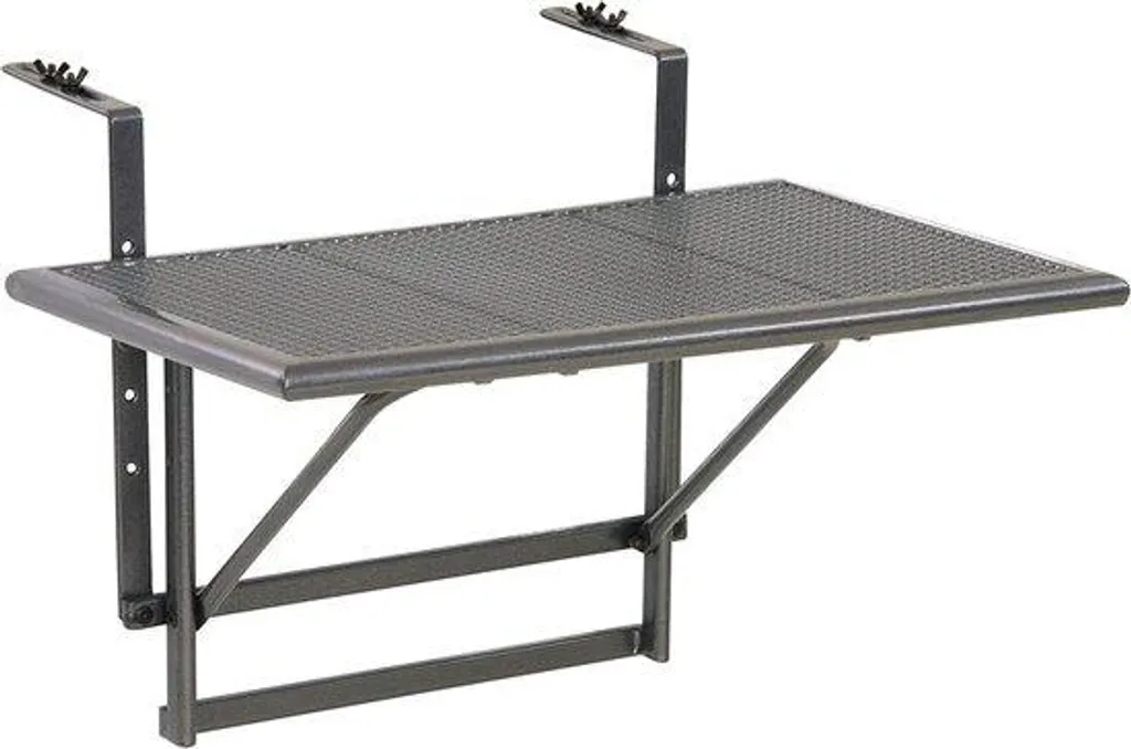 Table de balcon pliable anthracite 60x40 cm - Résistante aux intempéries