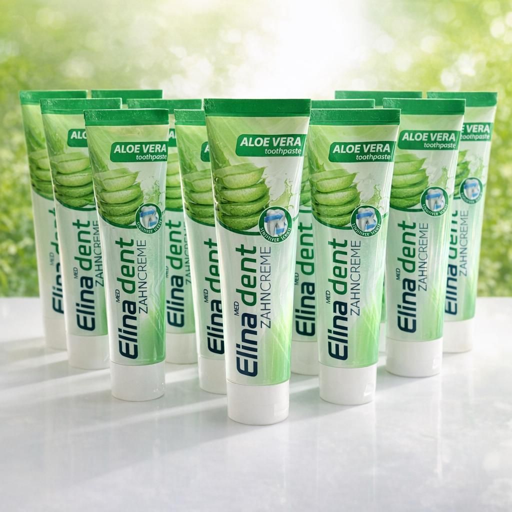 12 St.x100 ml Zahncreme Elina dent Aloe Vera mit Fluorid