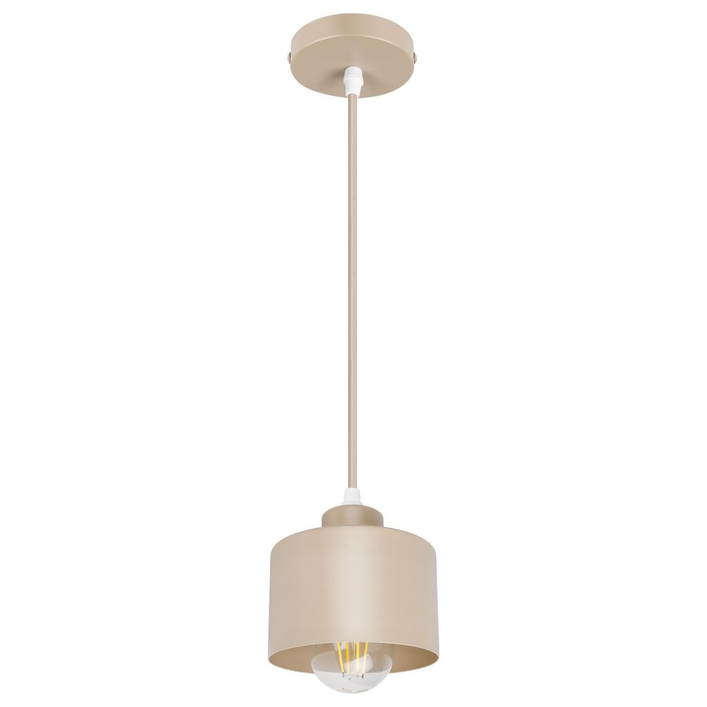 MasterLED Pendelleuchte E27 1-flammig Beige Metall 12 cm Produktbild 