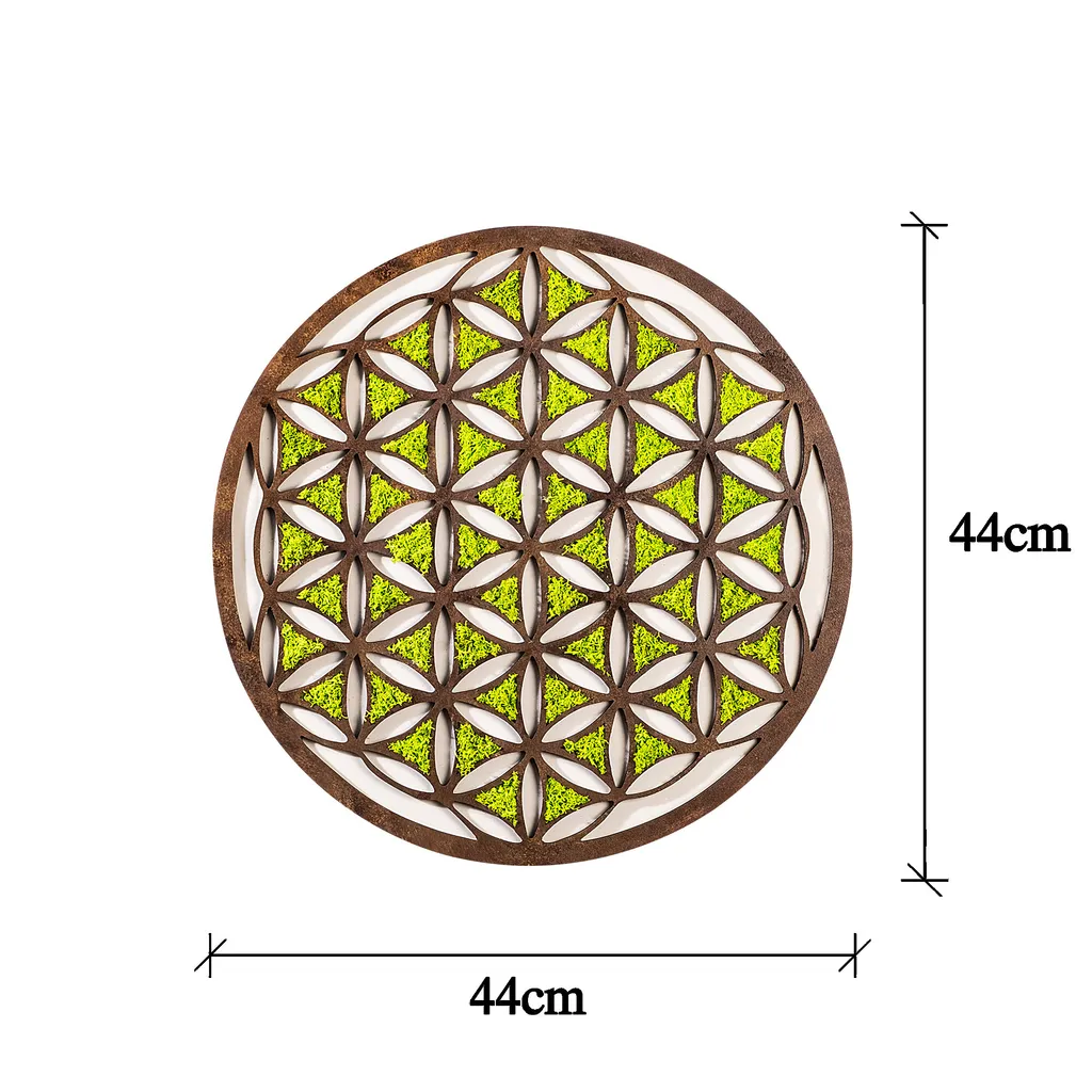Wallity Décoration Murale Géométrique Verte en MDF - Design 44x44 cm