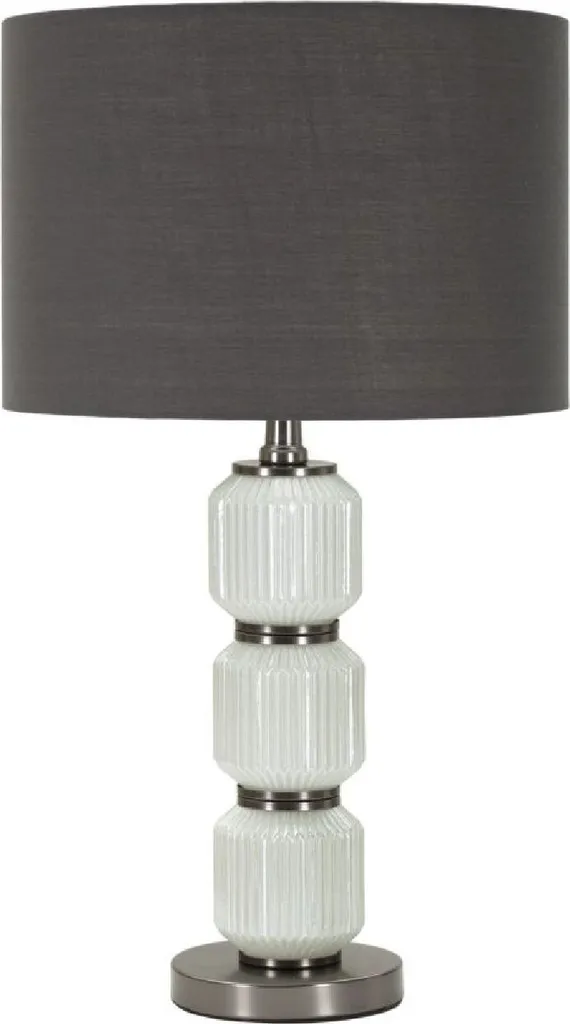 Mauro Ferretti Lampada da Tavolo Luminosa Tre Bianco Grigio E27 57cm
