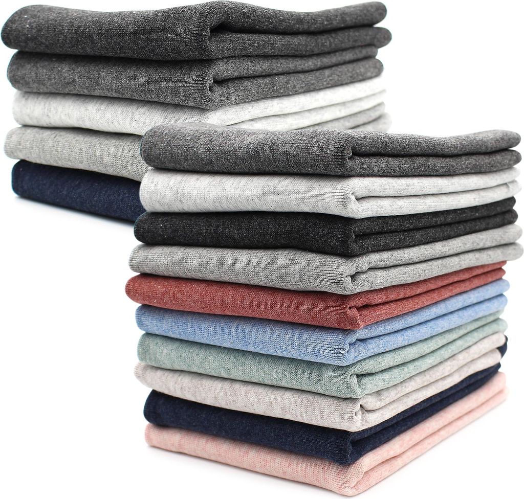 Bündchenstoff 10er Set Meliert Bio Schlauchware Bündchen Jersey Paket Stoffpaket zum Nähen DIY