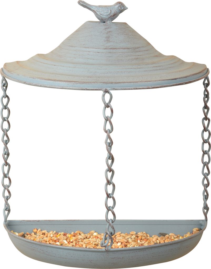 Esschert Design Grey Metal Wandfutterhaus; FB399; 21,8x11,4x26,2 cm