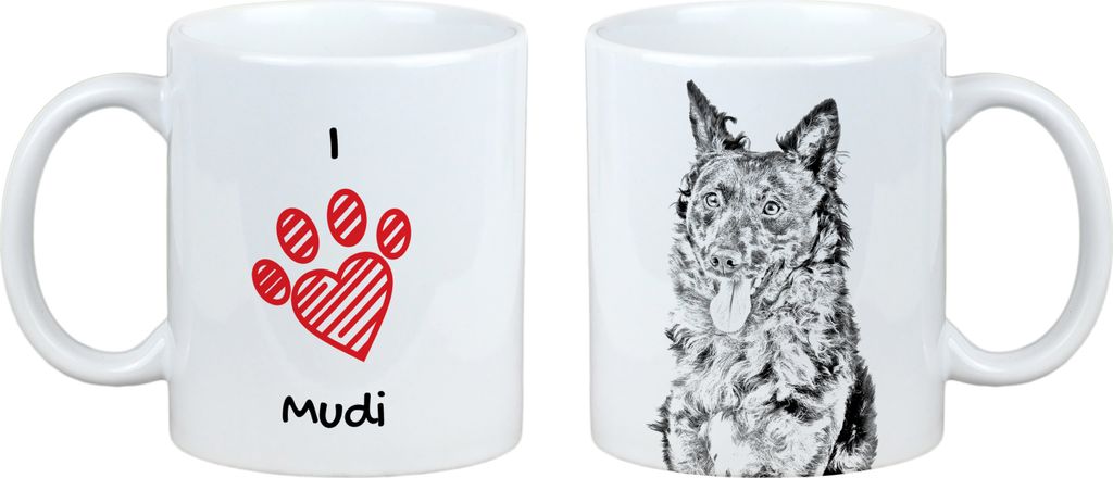 Mudi - Tasse mit Hund, entzückende Tasse mit Grafik, Geschenk mit Ihrem Foto von der Marke Art-Dog