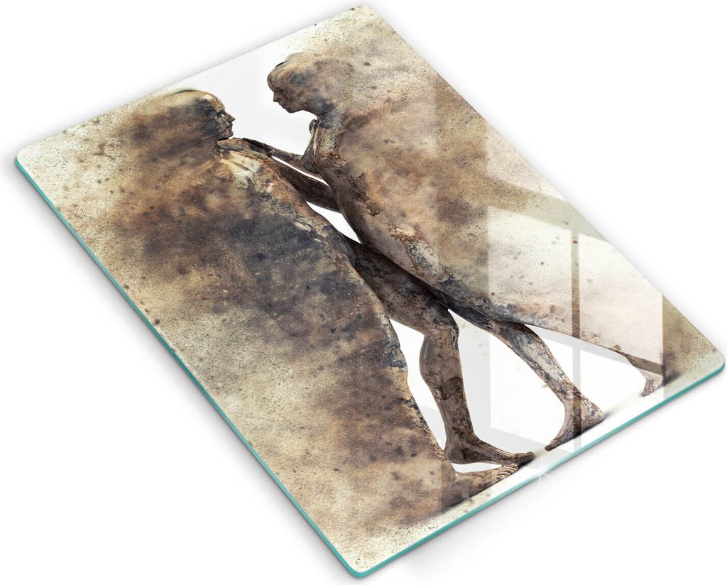 Glasschneideplatte - Herdabdeckplatte - 40x52 cm - Schneidebrett - Spritzschutz - Körper von Menschen verliebt