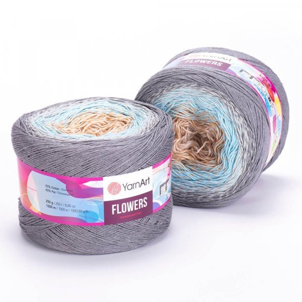 Yarn Art Flowers 268 Grey Blue Strickgarn Produktbild 