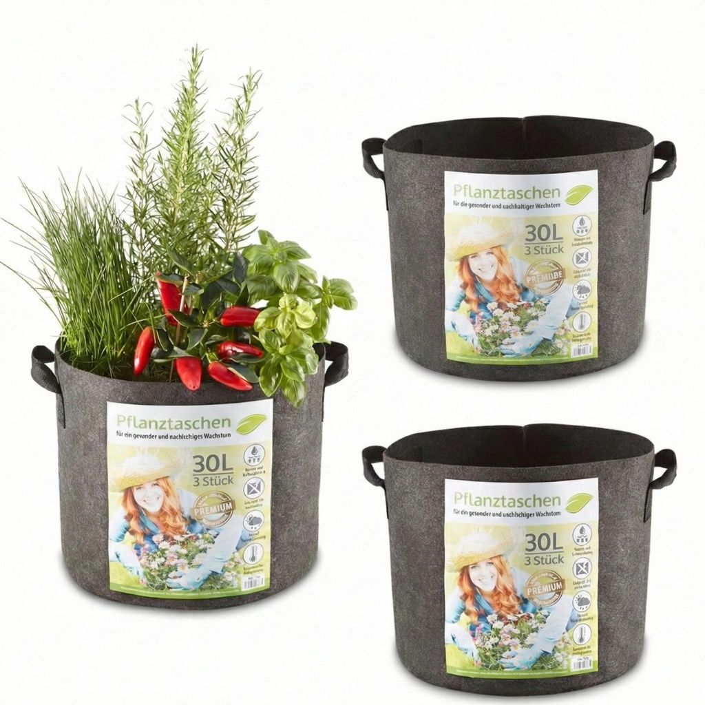 Pflanzsäcke 3er Set 30 Liter zooprinz | 260 g/m² Produktbild 