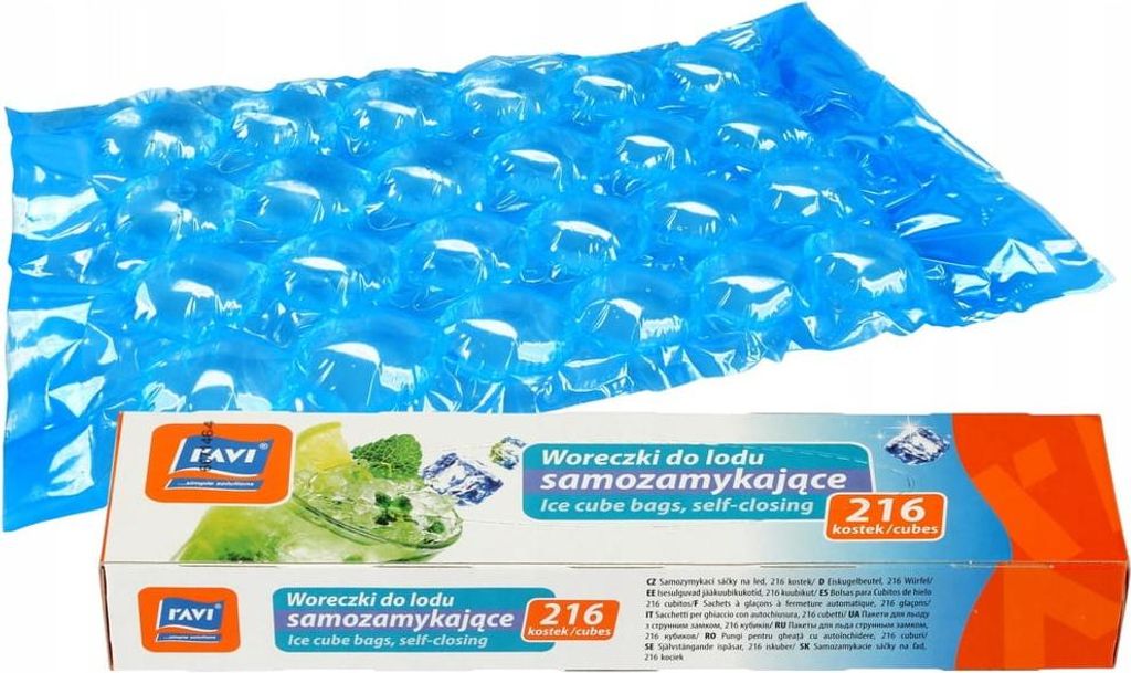 Woreczki do lodu Ravi okrągły 216 kostek samozamykające Zdjęcie produktu 