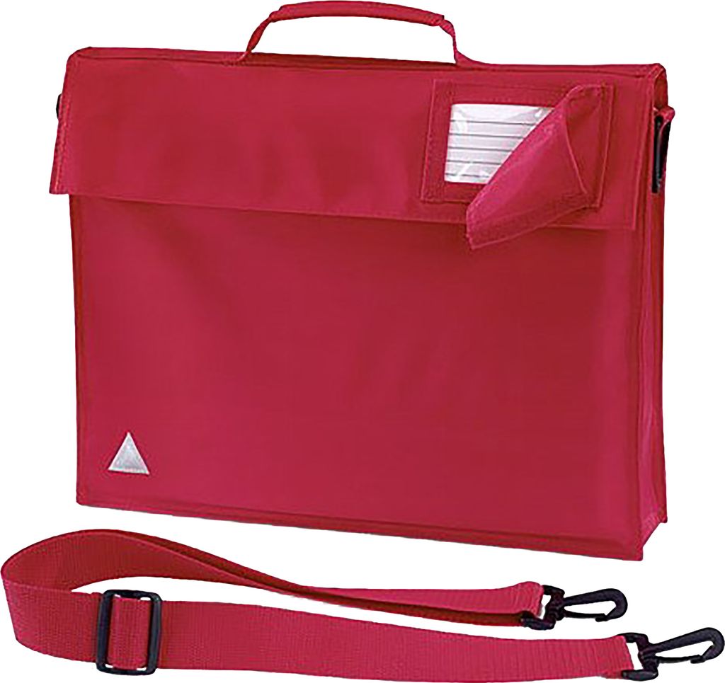 Quadra Jugend Büchertasche mit Schulterriemen (5 Liter) (2 Stück/Packung) BC4337 (Einheitsgröße) (Hellrot)