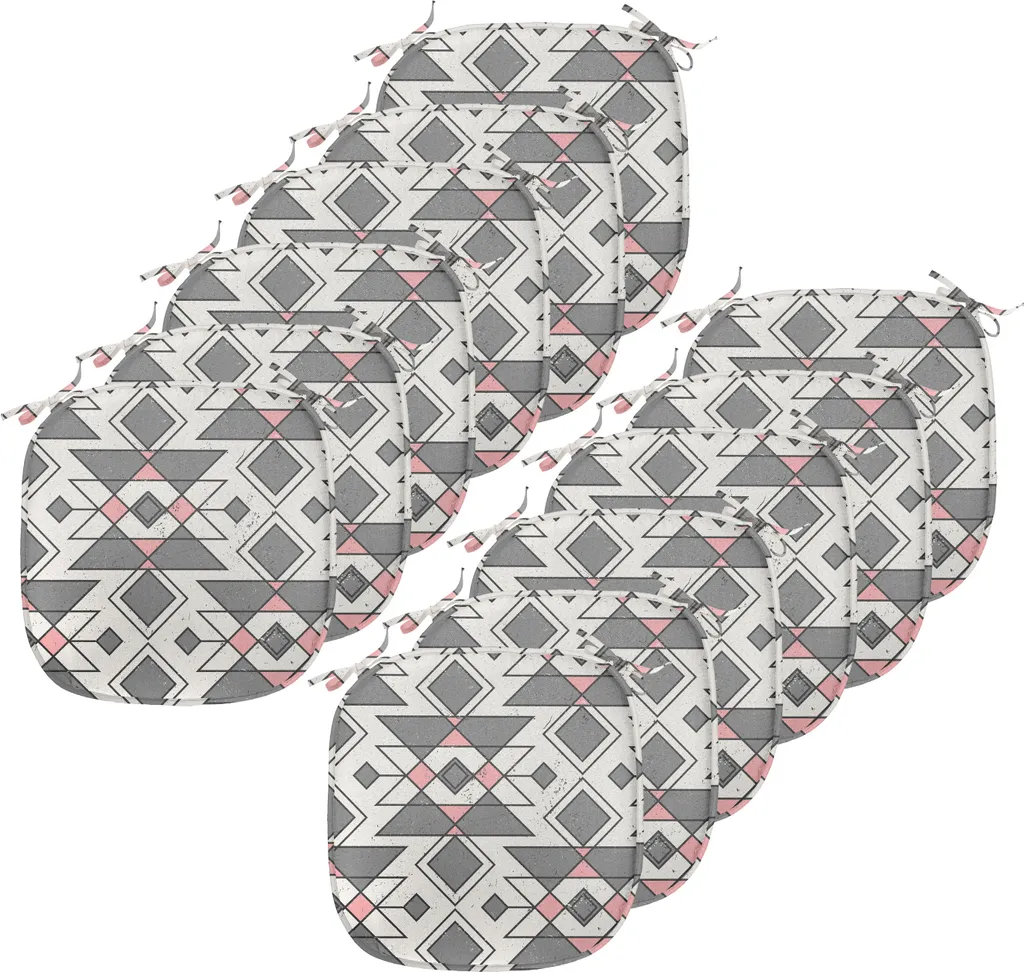 Coussin de Chaise pour Cuisine et Salle à Manger Lot de 12 Aztèque 40cm