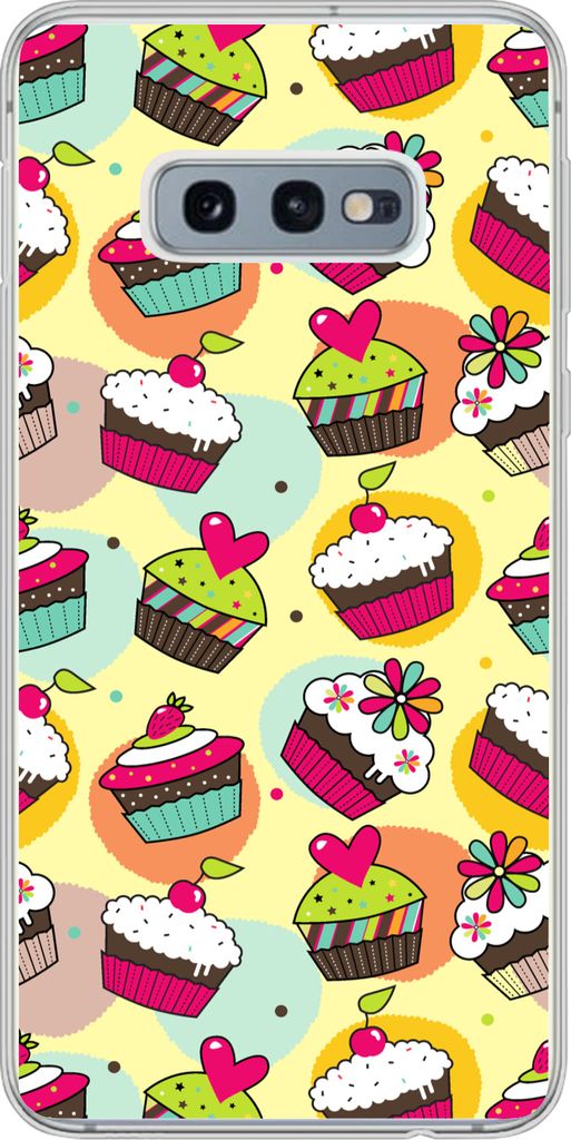 MuchoWow Handyhülle Schutzhülle Hülle für Telefoonhoesje Samsung Galaxy S10e Mädchen - Cupcake - Schnittmuster - Mädchen - Kinder - Baby Si...