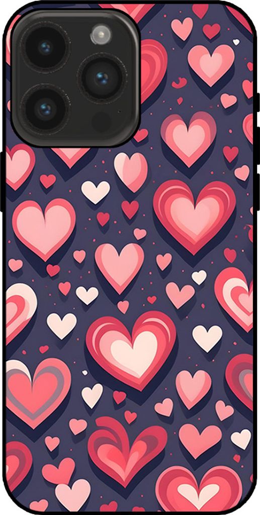 Smartphonica Telefon Fall geeignet für iPhone 14 Pro Max mit Herzen Impressum - TPU Backcover Fall mit Herz-Design