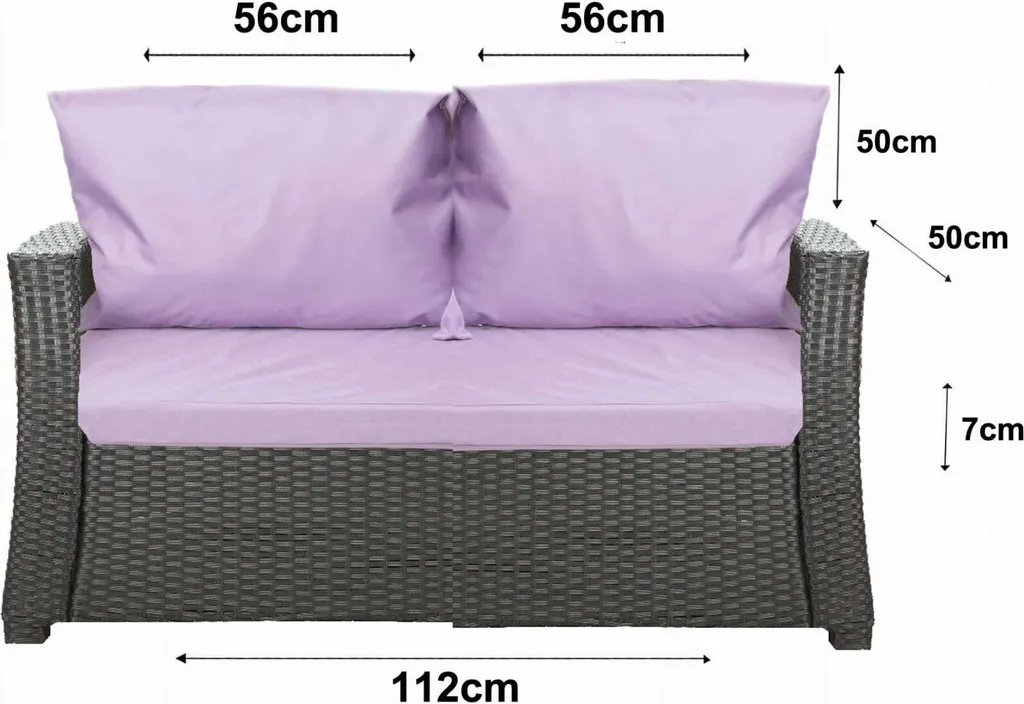 Cuscini Outdoor Viola 112x50x7 | Set Polyrattan 2 Posti Design - 2