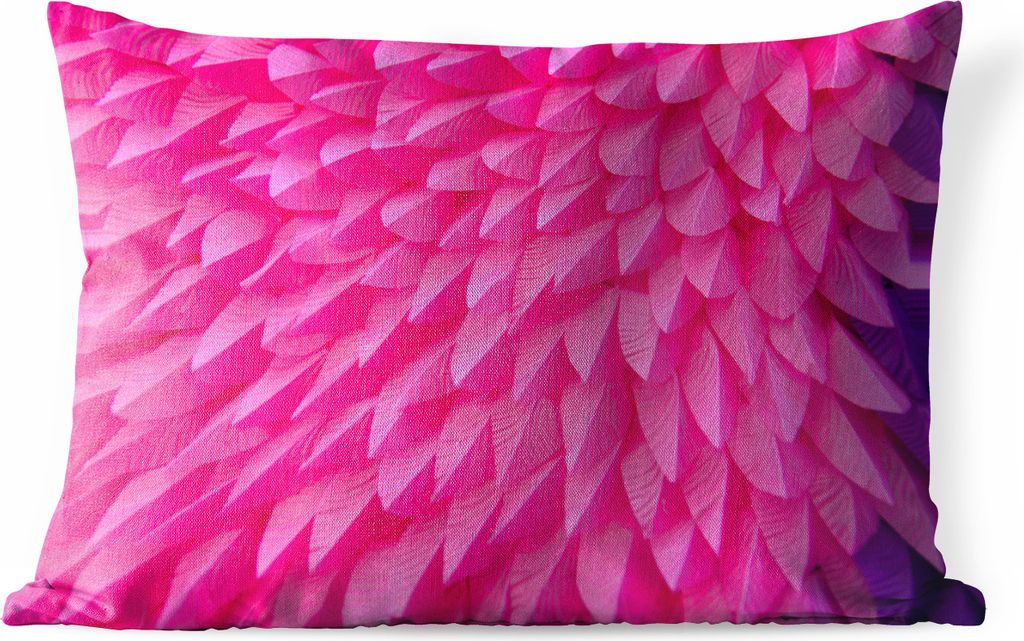 MuchoWow Outdoor Kissen - Rosa Federtextur - 60x40 cm - Wetterfest - Lounge Kissen - Zierkissen - Kissen für Innenräume