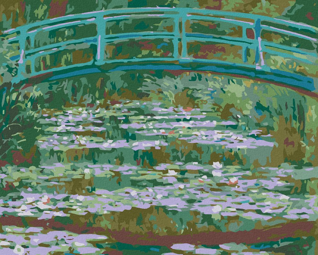 Zuty - Malen nach Zahlen - SEEROSEN UNTER DEM GARTENSTEG, 40x50 cm, ohne Keilrahmen