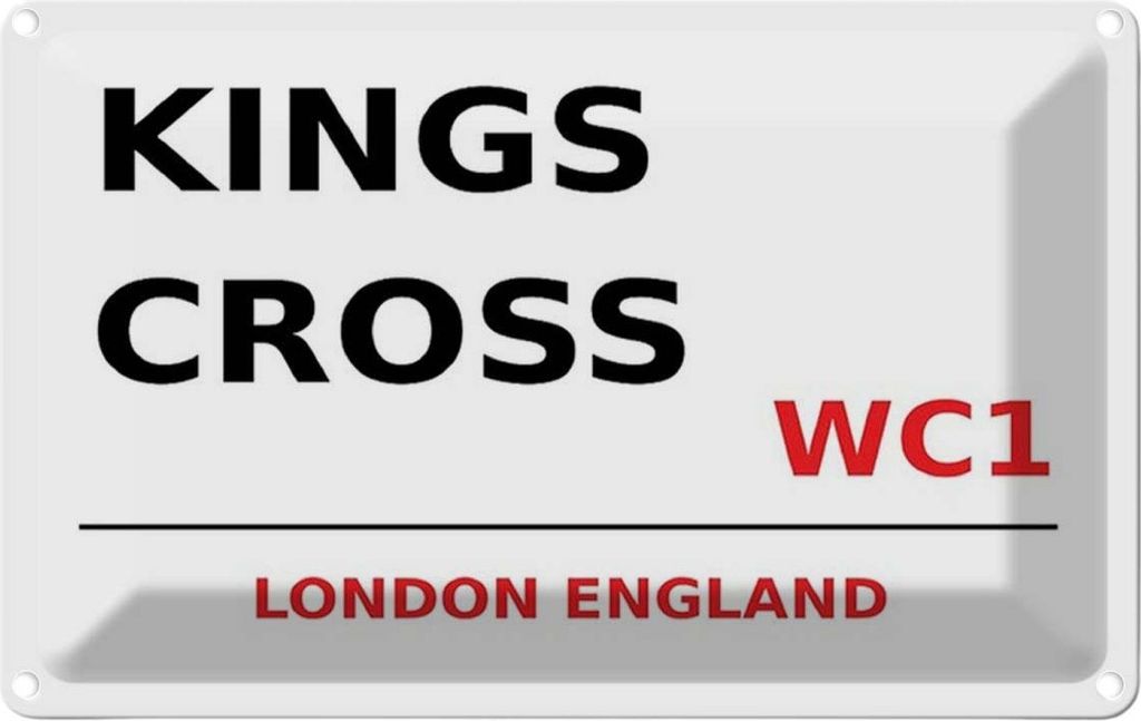 vianmo Blechschild 12x18 cm England Kings Cross WC1 Abenteuer Reisen Urlaub