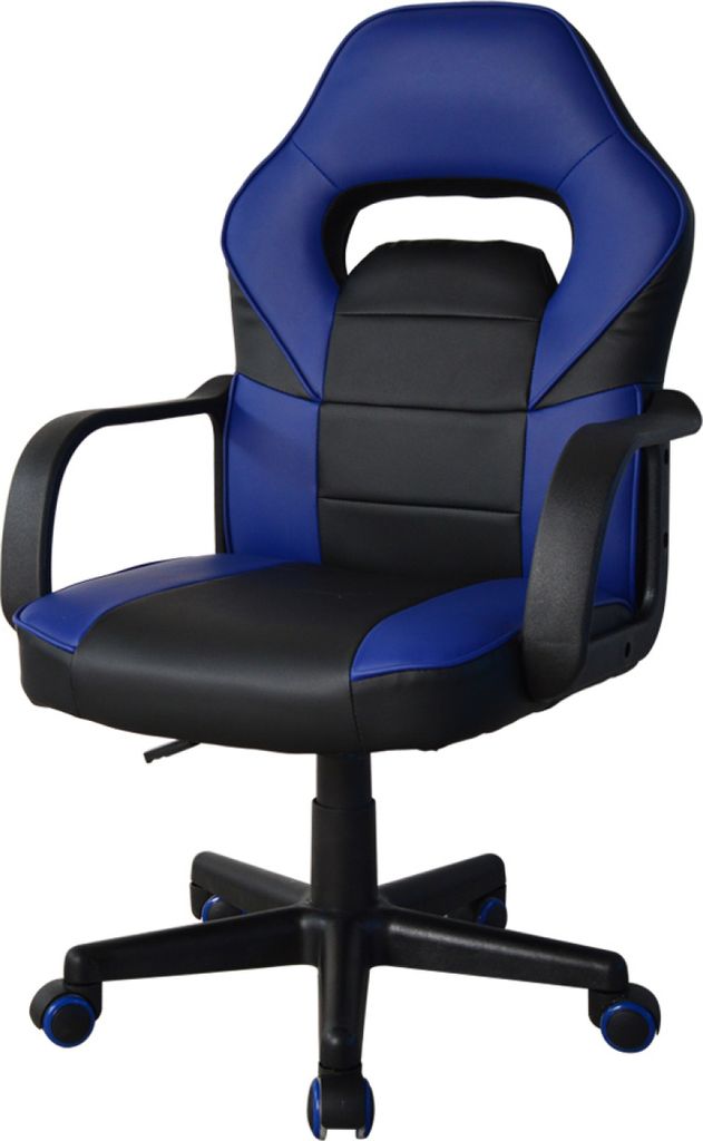 Gaming Stuhl Thomas Junior - Bürostuhl Racing Gaming Style - höhenverstellbar - schwarz blau