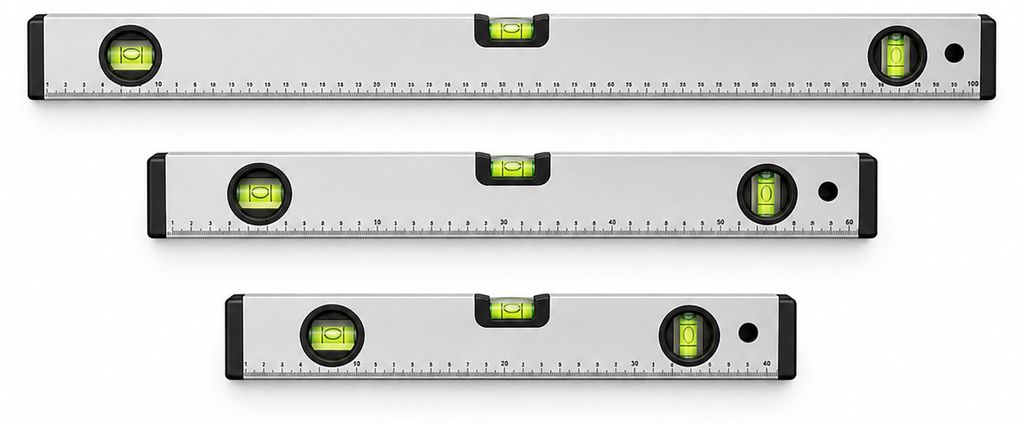 Relaxdays Waterpas set, 3 stuks, 40/60/100 cm, met 3 Productafbeelding  AI-gegenereerde afbeelding