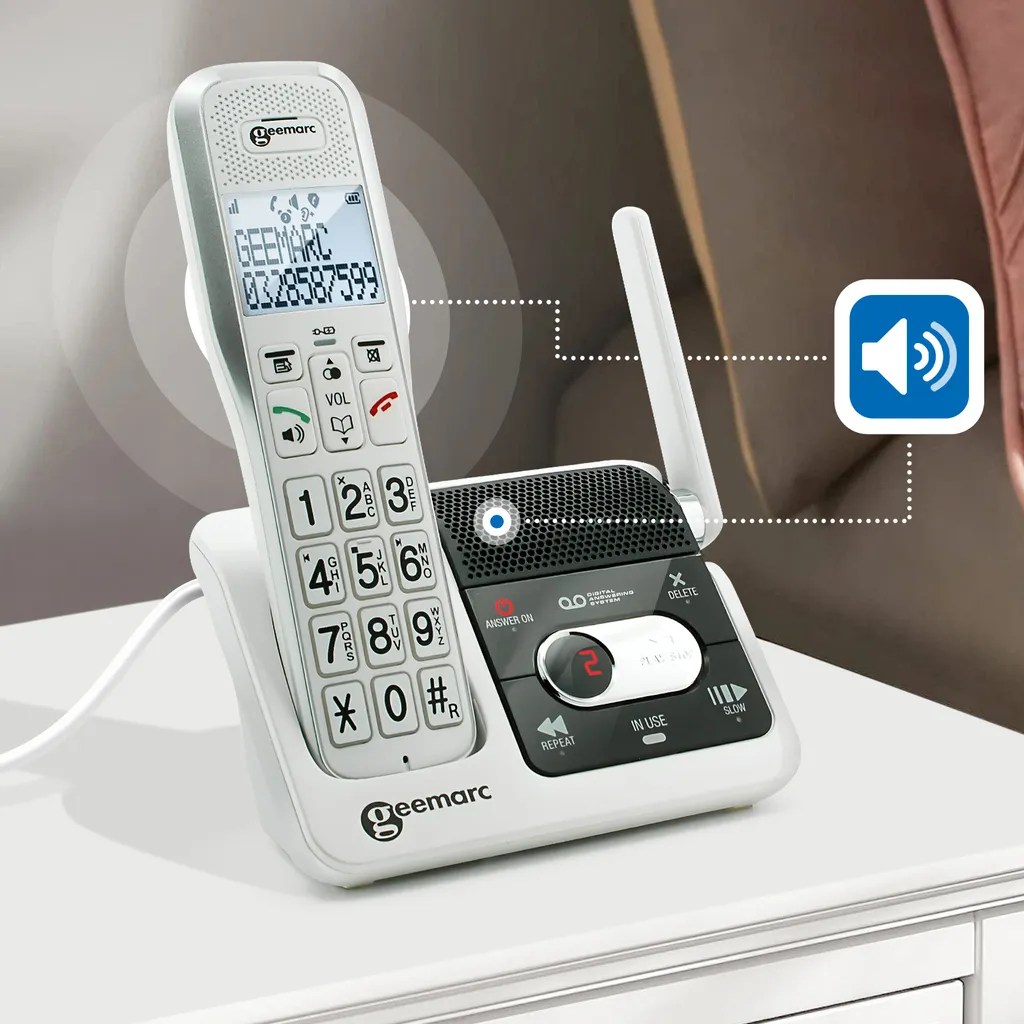 Telefono Cordless Geemarc 595 U.L.E. con SOS e Volume Extra 50dB - 3
