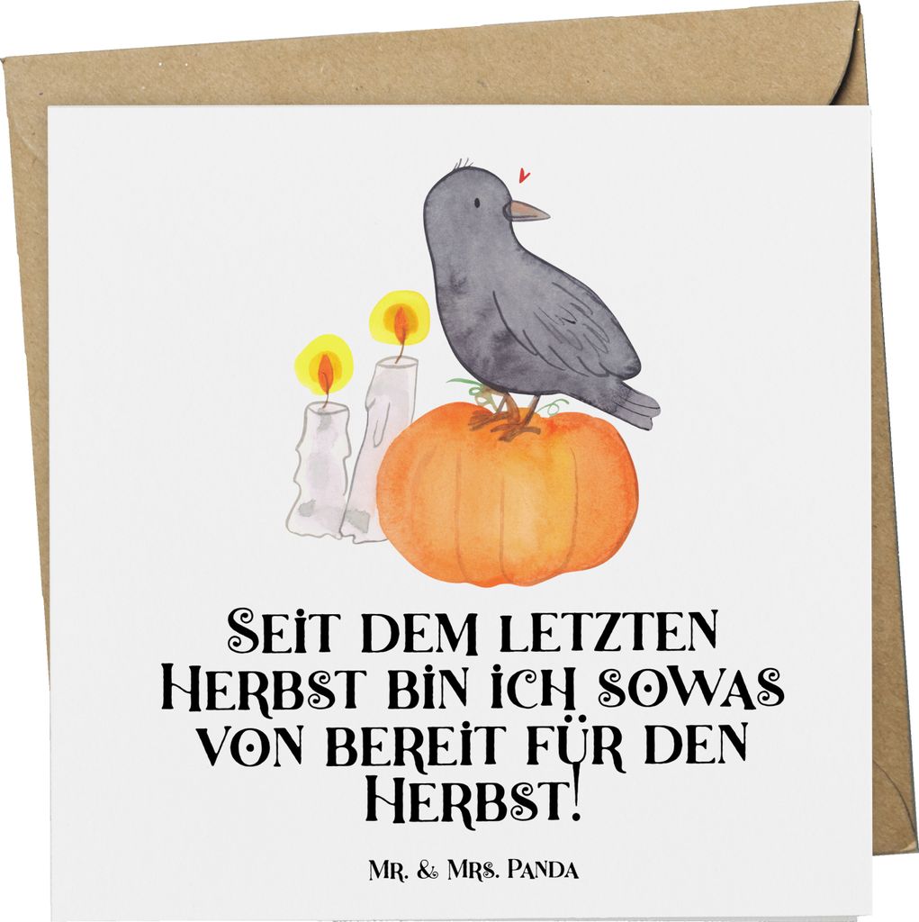 Mr. & Mrs. Panda Glückwunschkarte Herbstvorfreude - Weiß - Produktbild 