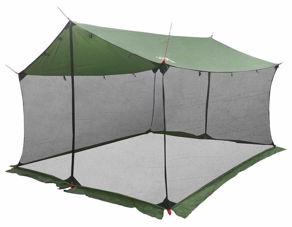 vidaXL Camping-Tarp mit Netzwänden Grün 340 x 260 x 220 cm