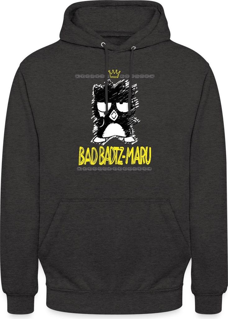 Spreadshirt Bad Badtz Maru Skizzen Stil Uni Hoodie, XXL, Anthrazit