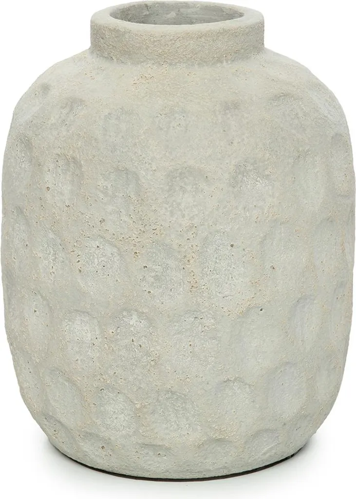 Vase terre cuite béton 20x22cm stable - Ne bascule pas, idéal plantes