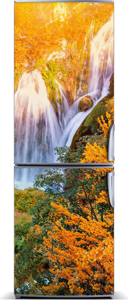 Tulup Kühlschrankdekoration - Magnetmatte - 60 cm x 180 cm - Magnet auf dem Kühlschrank - Wasserfall Im Herbst