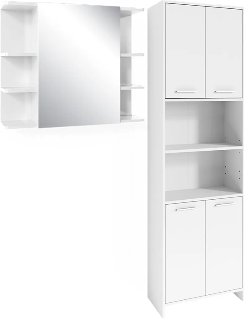 Vicco Maris Blanc Ensemble 2 Pièces Haute Résistance avec Armoire Haute