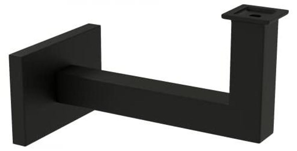 Edelstahl Handlaufhalter Handlaufträger Halter Treppen Handlauf Schwarz RAL 9005 Black Wandhalter Holz Holzhandlauf Edelstahlrohr flach Geländer ...