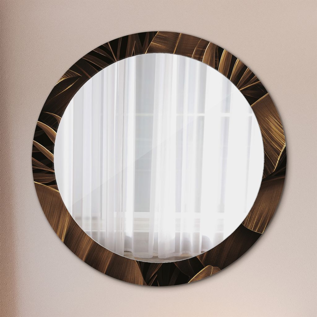 Ø80cm Spiegel - Glasrahmen mit Aufdruck - Wandspiegel Produktbild 
