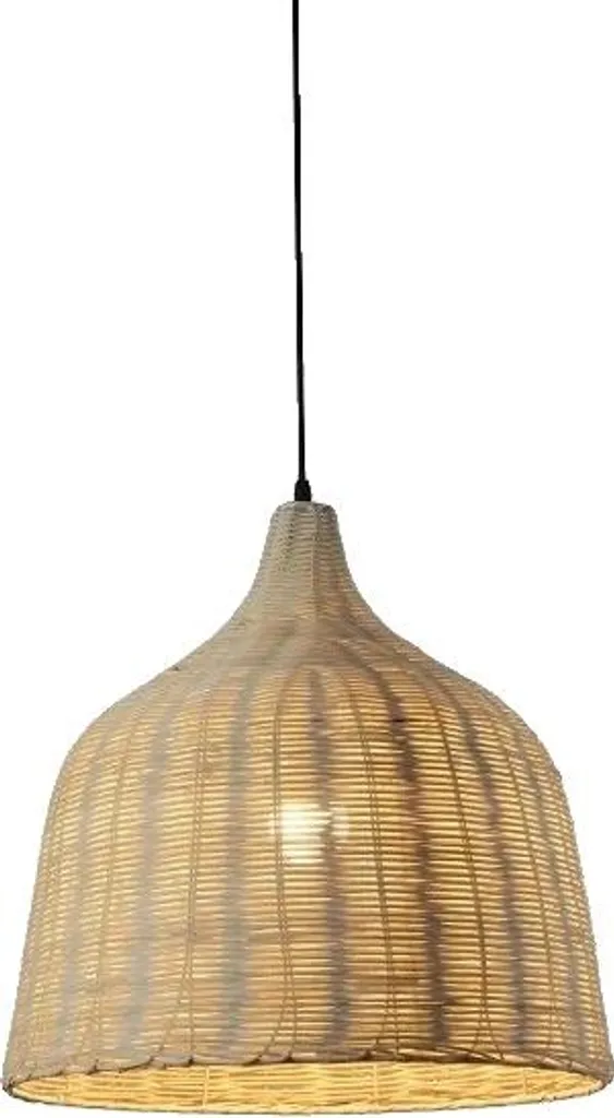 Lustre rotin artisanal 35 cm aspect bambou vintage haute qualité