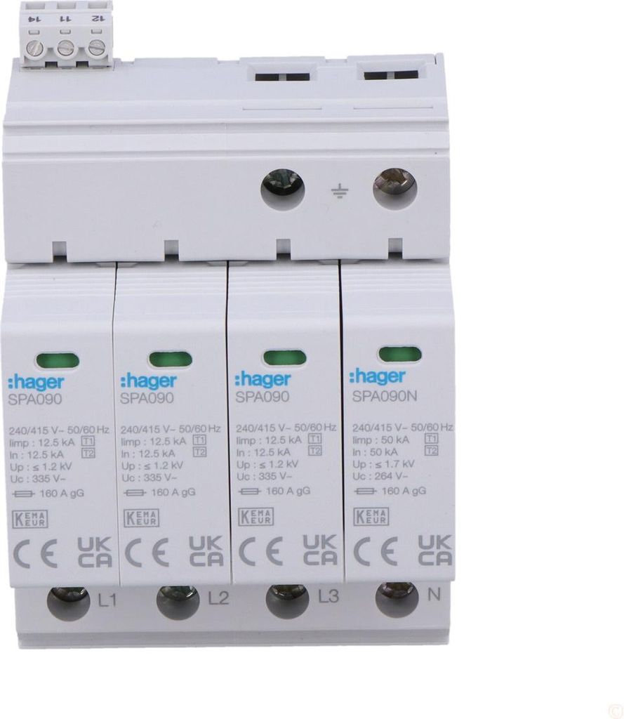 Parafoudre VCX Type 1+2 – 12,5kA, 4P, Protection Surtension B+C, EAN 5901122680628
