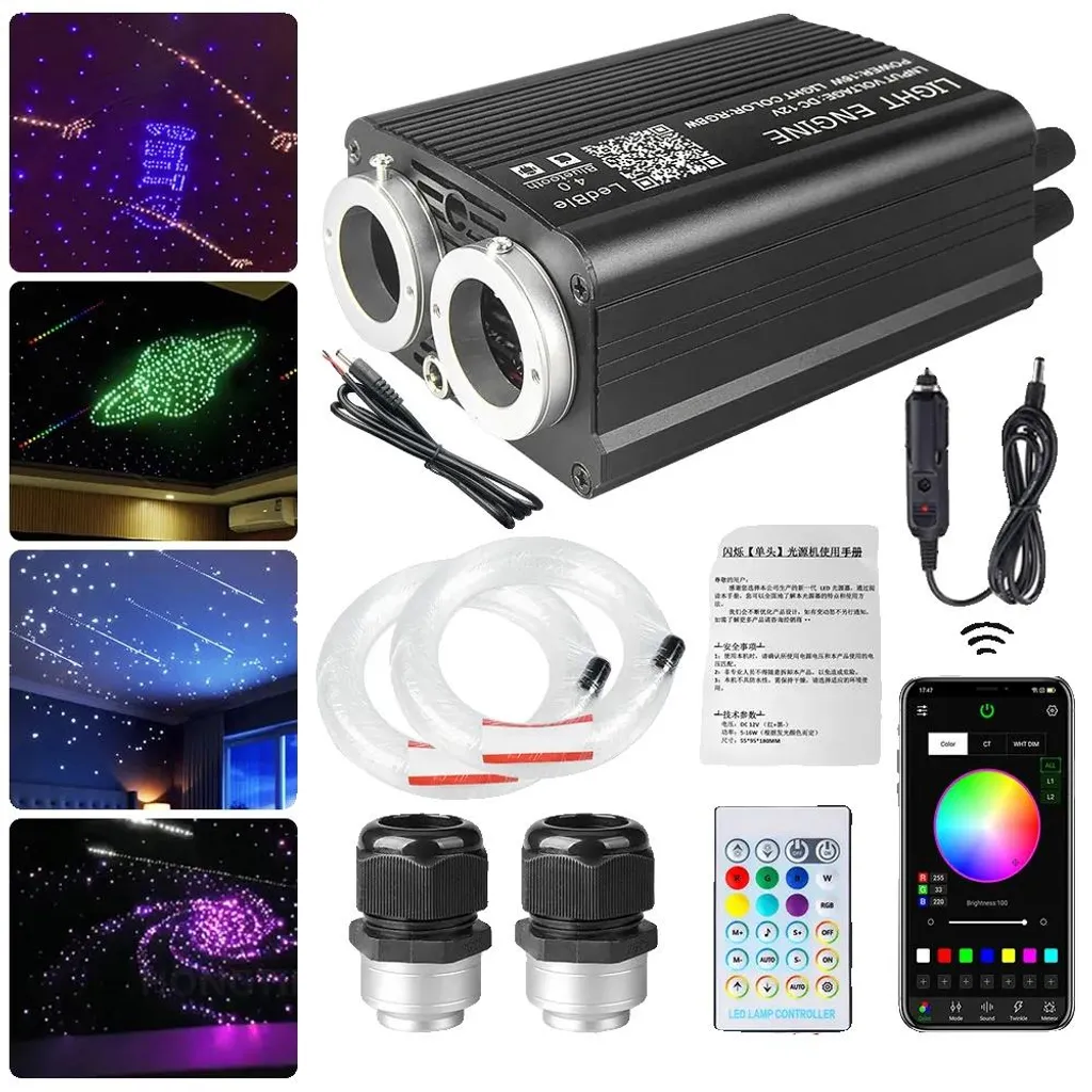 Éclairage Plafond Sans Chaleur : Fibre Optique 1000 Brins 2m App Mobile