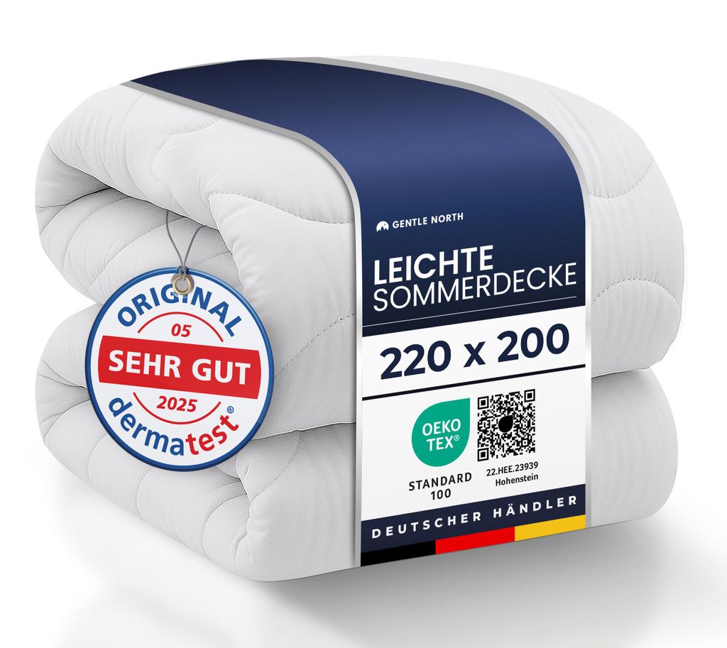 Gentle North Leichte Sommerdecke 220x200 als Schlafdecke - Produktbild 