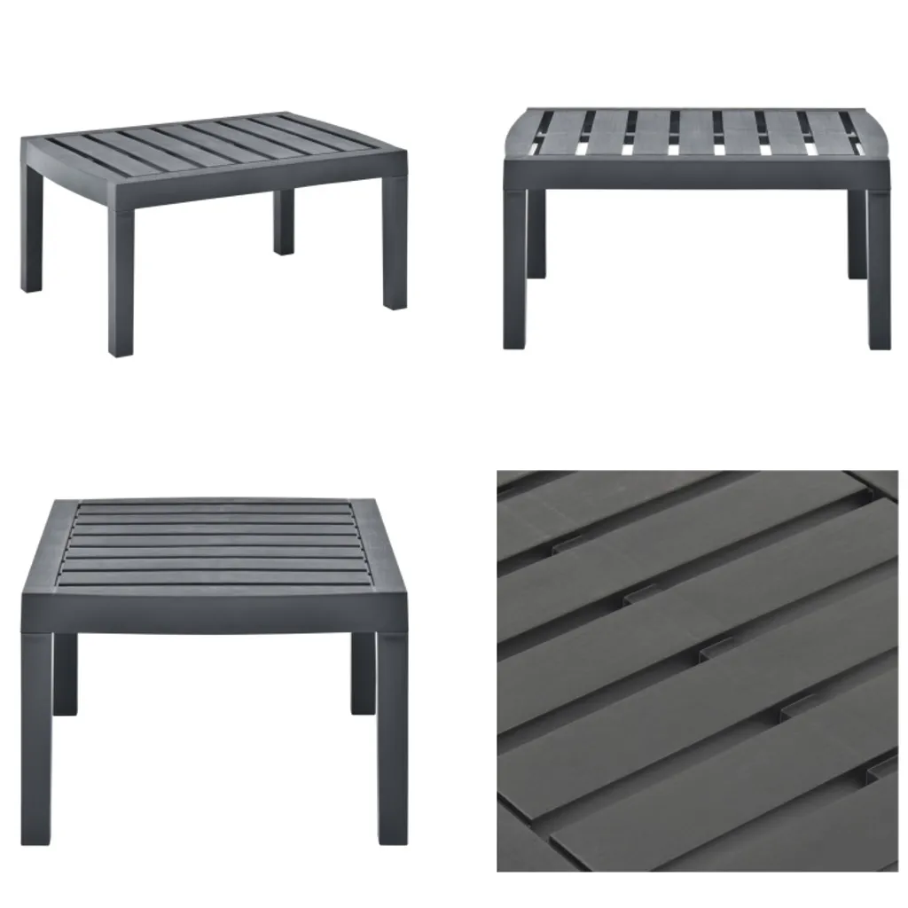 Tavolo Plastica Antracite vidaXL 78x55x38 cm - Robusto per Esterni