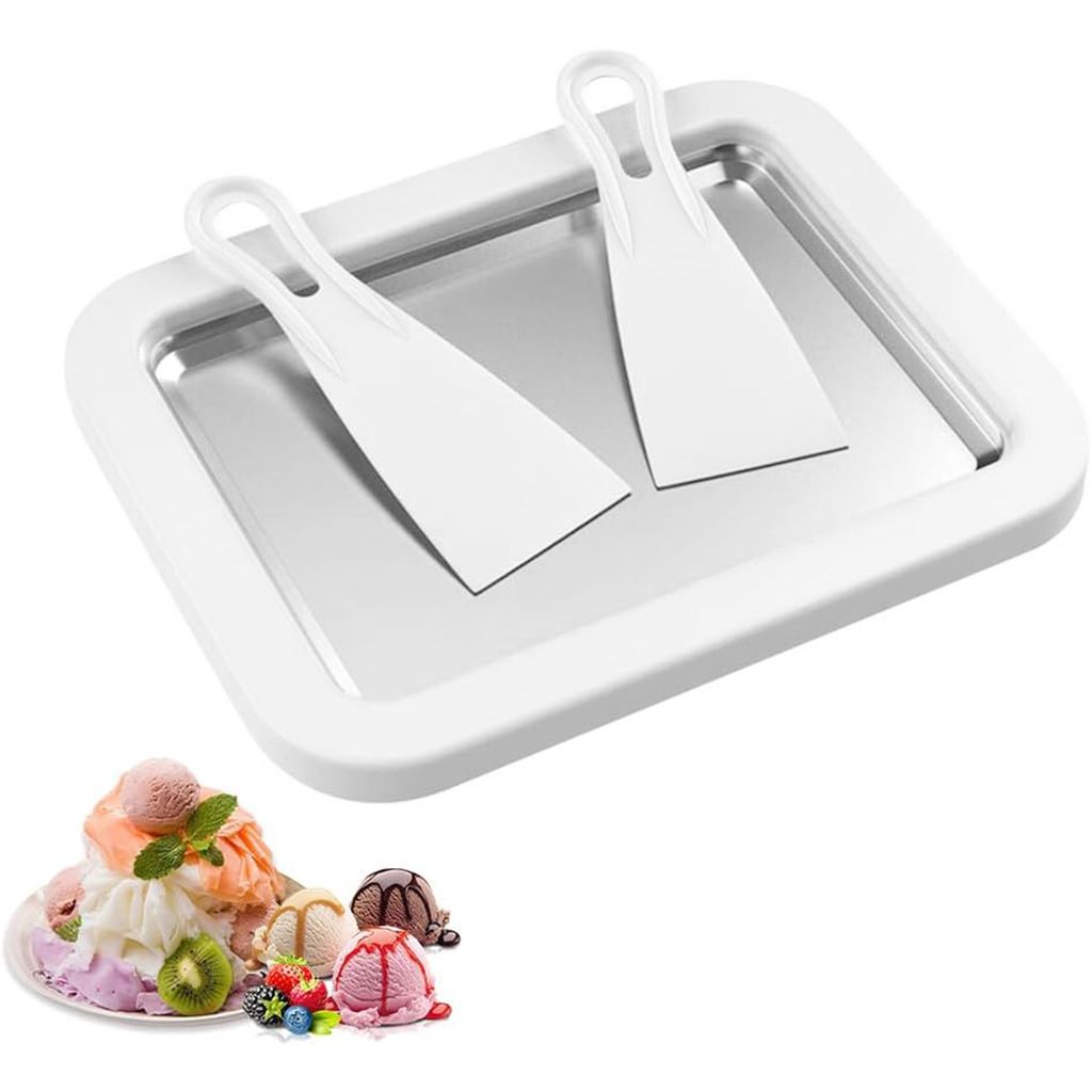 Kleine Mini-Eismaschine für Kinder – Edelstahl Fried-Eis-Maschine im Cartoon-Design, ideal für hausgemachte Eiscreme, Slushies und gebratenes Eis.