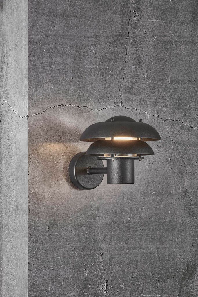 Nordlux Wandleuchte Außenleuchte Kurnos Schwarz Ø20cm IP54 max. 12W E14 ohne Leuchtmittel