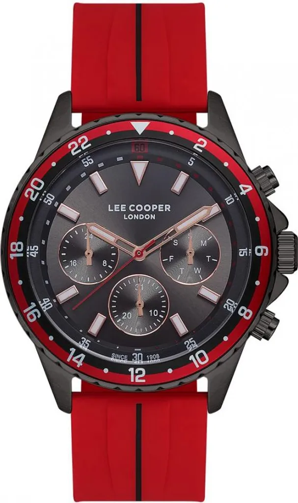 Montre Lee Cooper LC07210.068 Rouge - Style Sportif et Boîtier Acier
