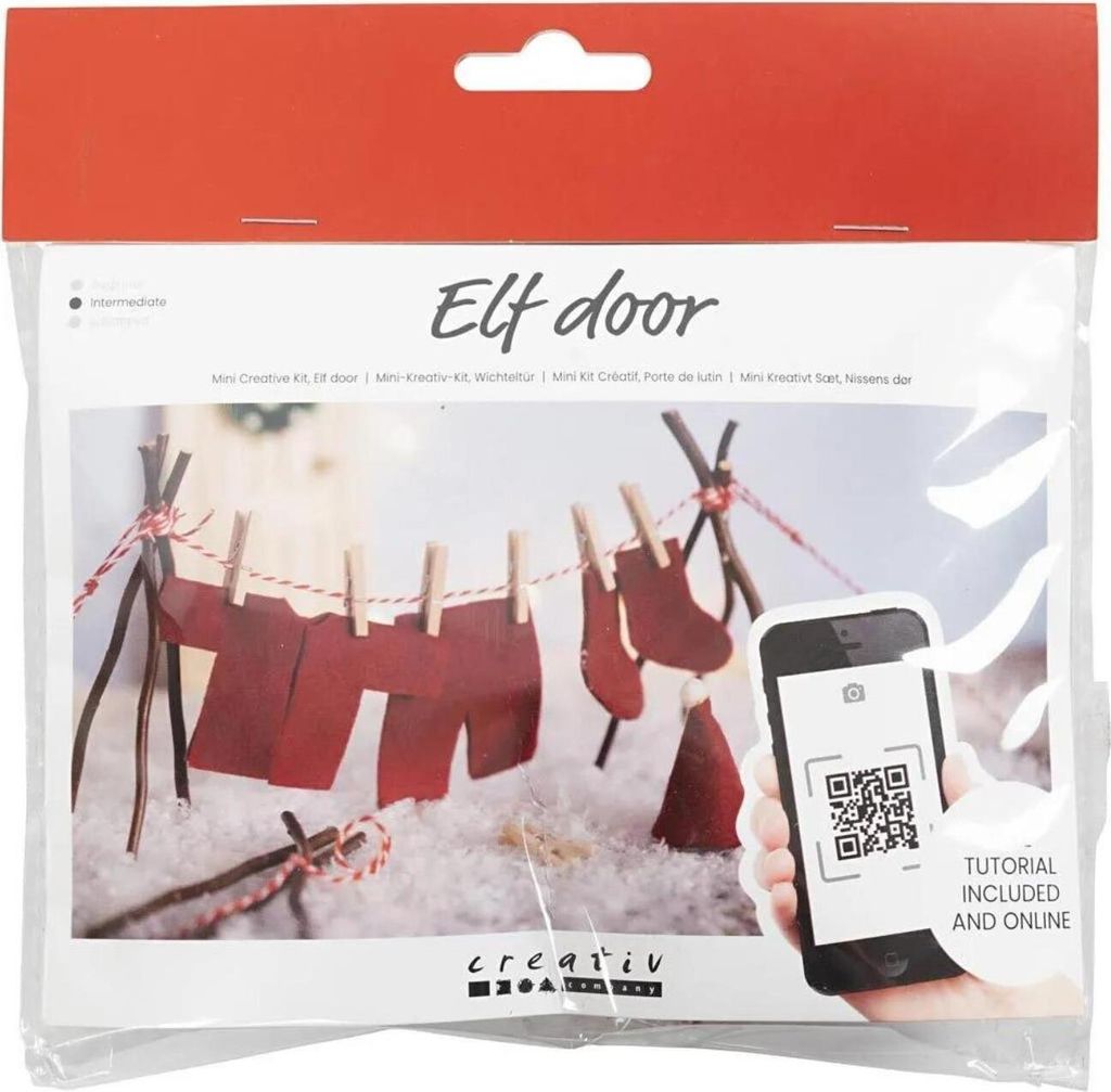 Creativ Company Mini-Hobby-Set, Zwergtür, Wäsche, 1 Box