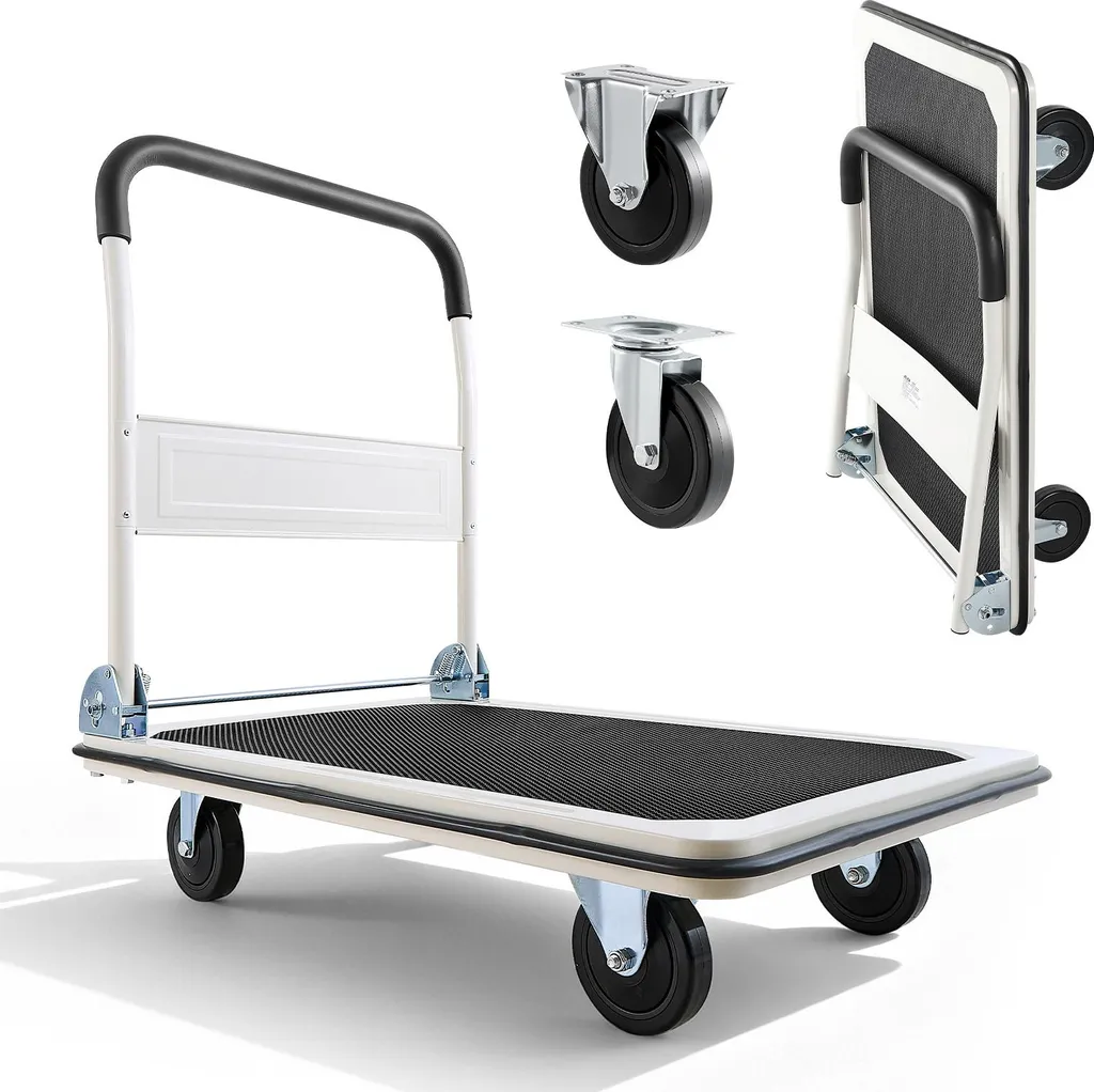Chariot de transport VEVOR 300 kg pliable idéal pour déménagement et dépôt