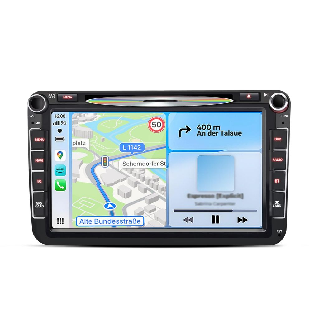CD/DVD Android Carplay Autoradio Für VW Golf Plus Passat Produktbild 
