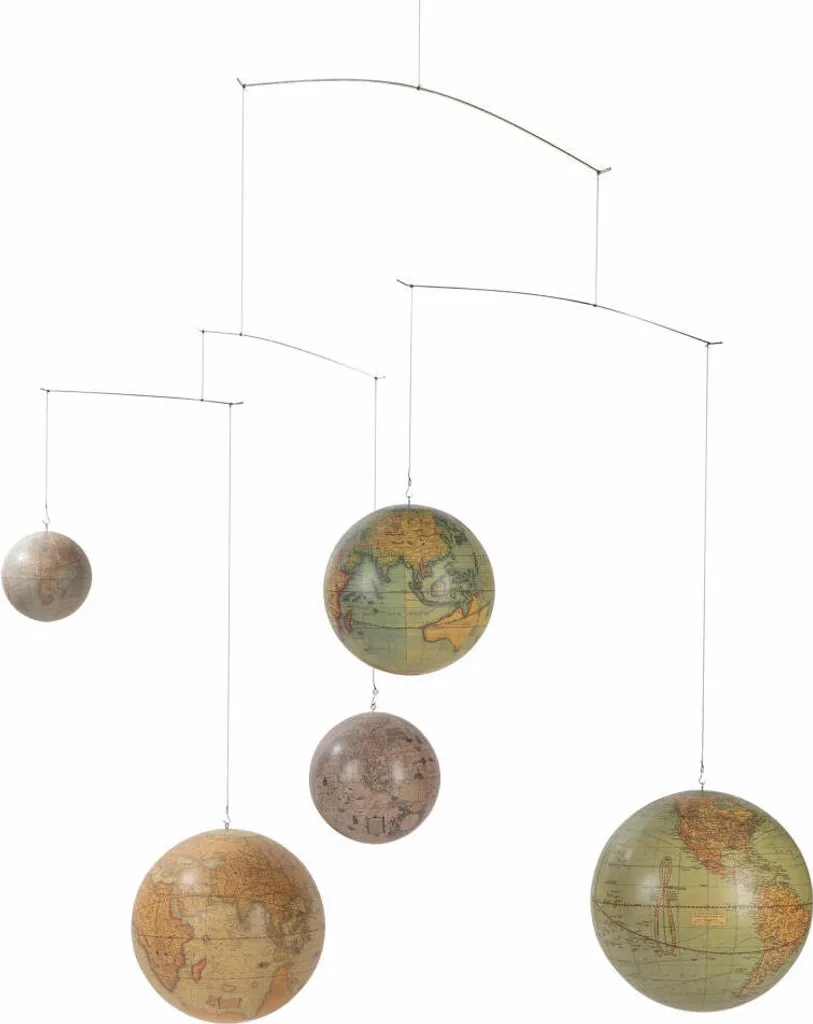 Authentic Models GL060 Globes Mobiles Décoratifs à Suspendre Vintage