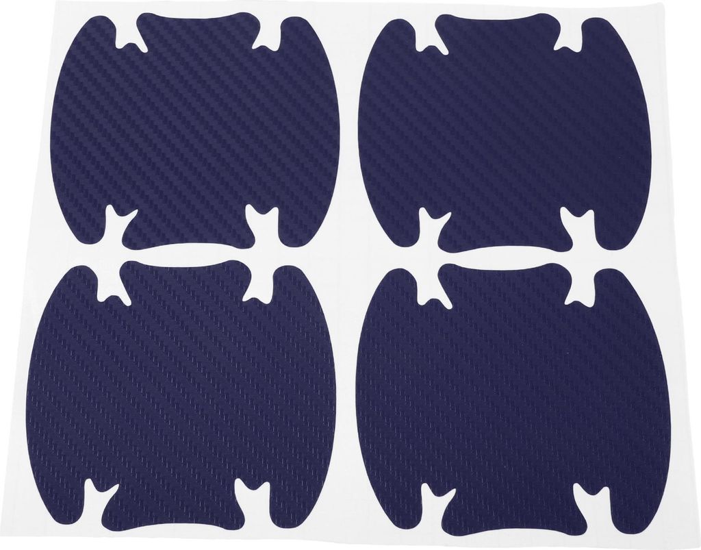 4 Stück Universal Auto Türgriff Schalenabdeckung Klebstoff Türschutz Türschale 3D Aufkleber Kratzschutz 86x94mm Carbonfaser Muster Tiefblau PVC