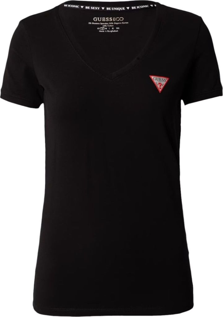 Guess Schwarzes T-Shirt-Dreieck-Logo – Xs