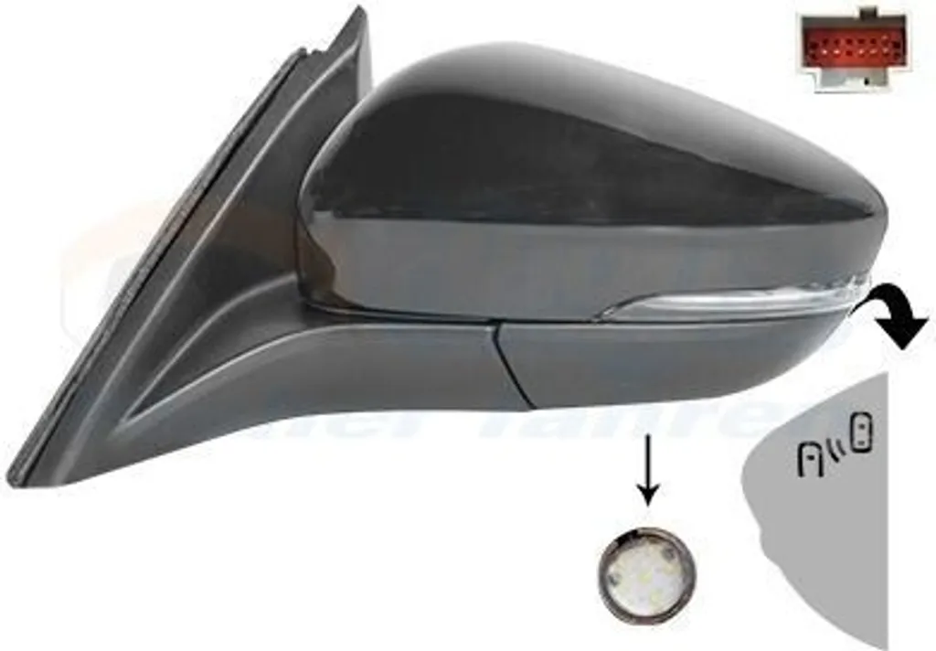 Rétroviseur Chauffant VAN WEZEL 1949827 avec Miroir Convexe pour Focus IV